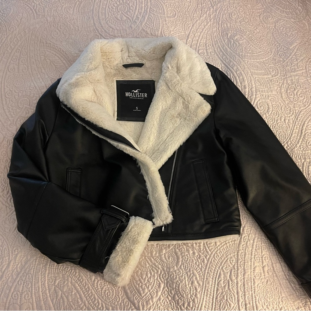 Hollister leather soft jacket top